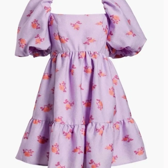 Chelsea28 Brocade Puff Sleeve Babydoll Dress - Picture 2 of 2